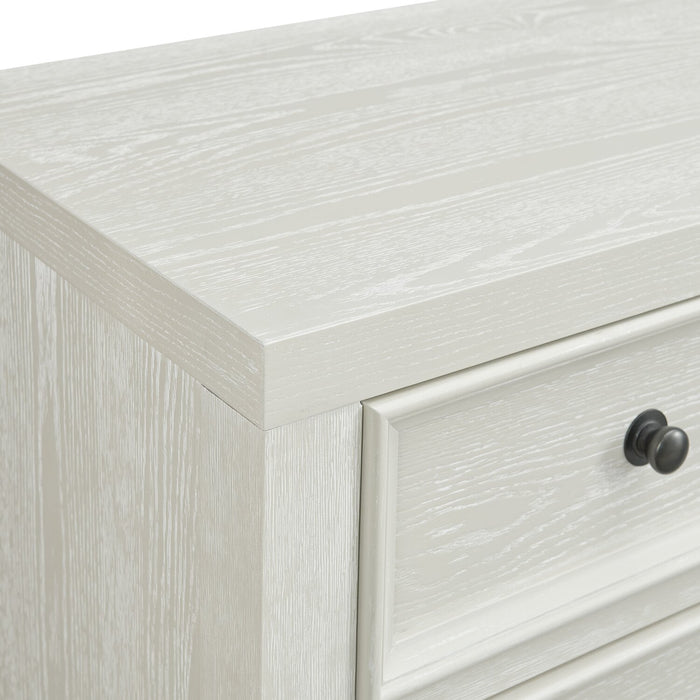 Casa Bedside 3-Drawer Nightstand with USB Port, 27\"W x 26.5\"H, Wood - White