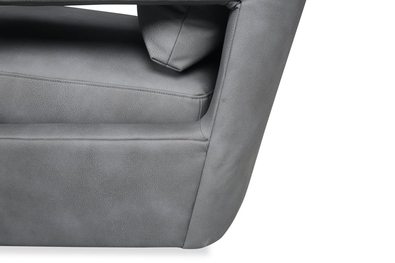 Ever 28\" Swivel Leather-Like Fabric Accent Chair – Grey