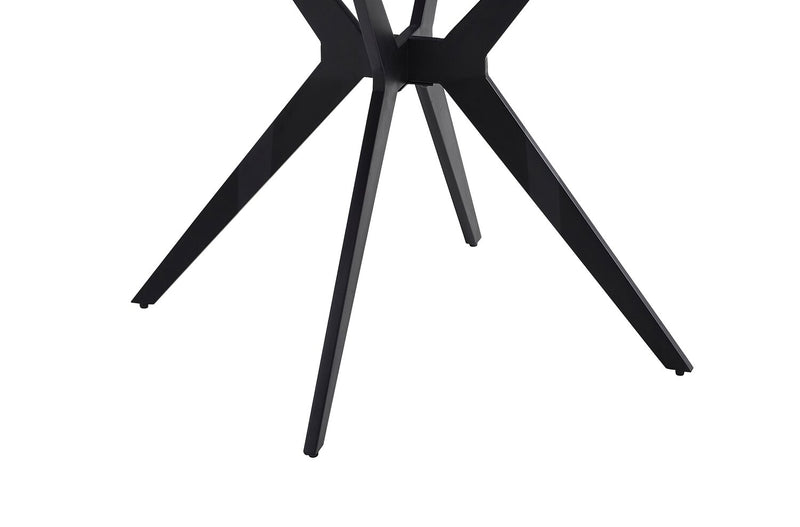 Luka Dining Table with Sintered Stone Top, Metal Base - 43.5\"W Round – Grey