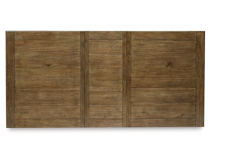 Clara Dining Table with 68-86\"W Extension, Trestle Base - Brown