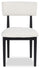 ["Jolie Dining Chair with Boucle Fabric - White & Black"]