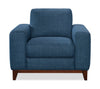 River 40.1\" Linen-Look Fabric Chair with Wood Base and Legs - Blue
