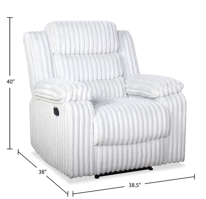 Bryson 38.5\" Faux Fur Fabric Reclining Chair - Mist Grey