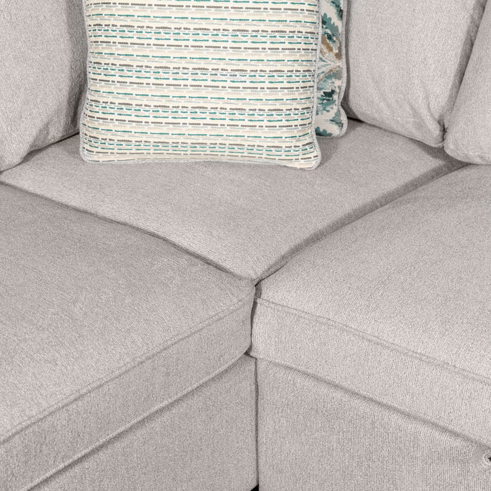 Scott Living Haven 3-Piece Right-Facing Chenille Fabric Cuddler Sleeper Sectional - Grey