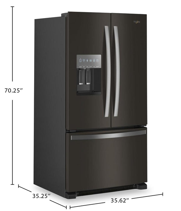 Whirlpool 36\" 25 Cu. Ft. French-Door Refrigerator with Ice and Water Dispenser - WRFF3436RV