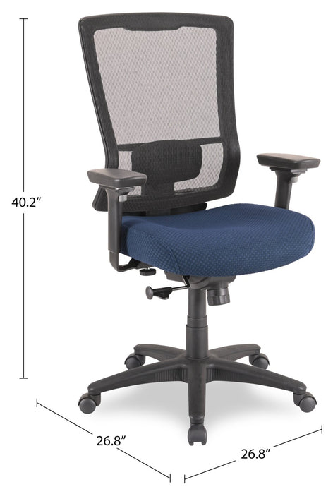 Tempur-Pedic Remy 26.8” Office Chair - Navy with Mesh Back