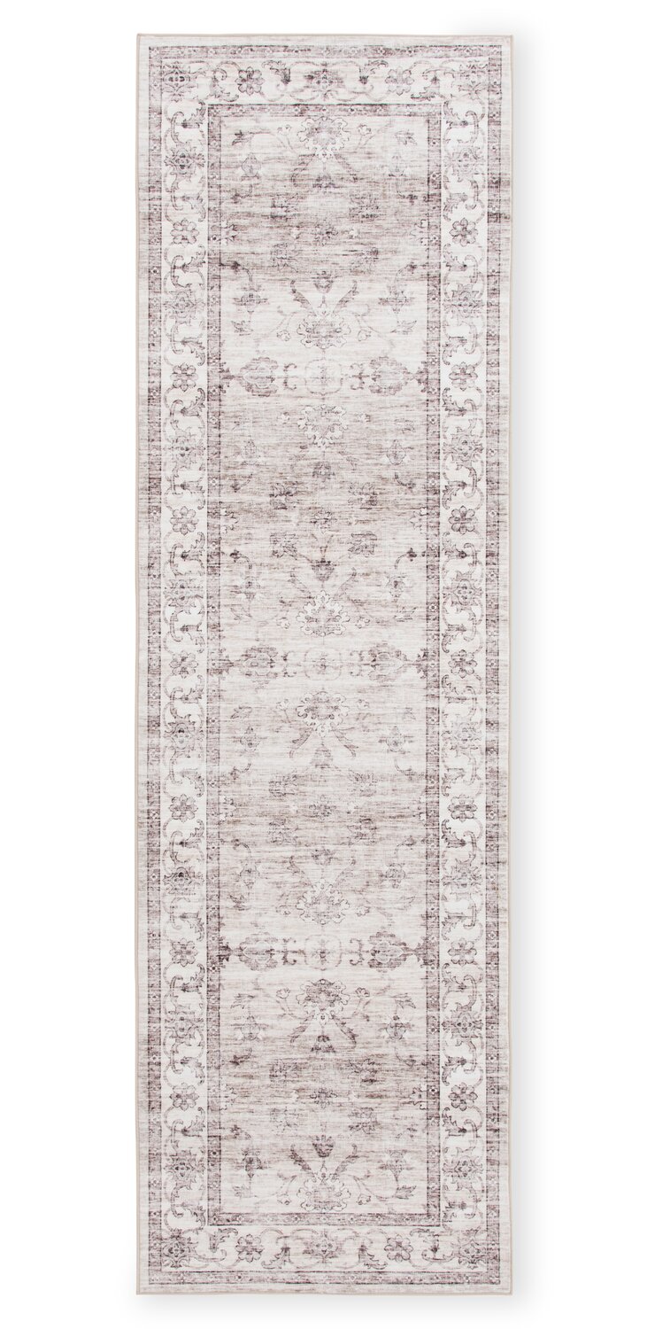 Ivory Area Rug Runner Aylin Ivory Washable Runner Area Rug - 2’ x 7’ - The Brick
