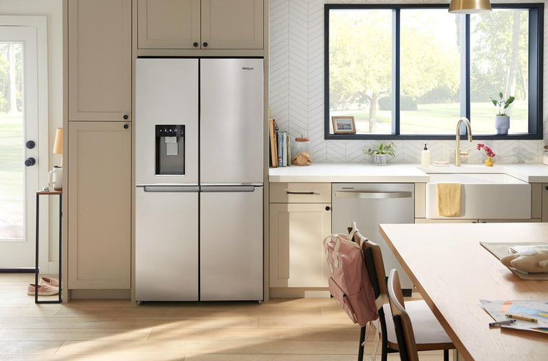 Whirlpool 36\" 19 Cu. Ft. Counter-Depth 4-Door Refrigerator with Ice Maker - Stainless Steel - WRQC7836RZ