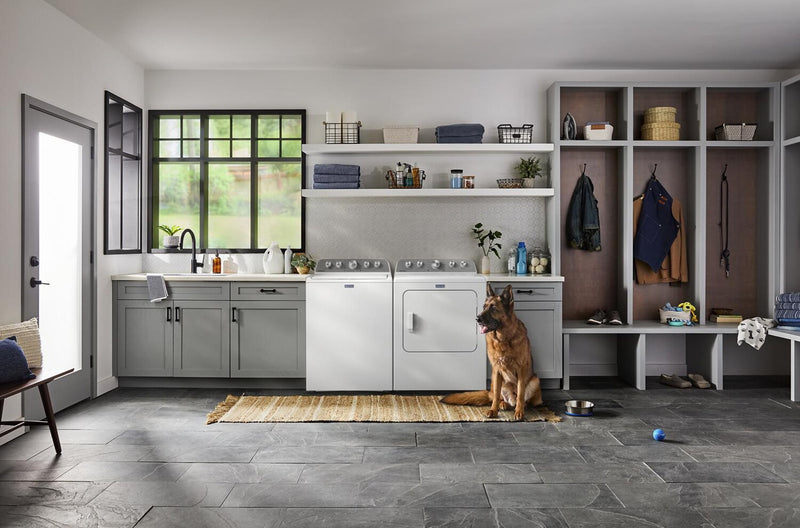 Maytag 5.4 Cu Ft. Top Load Washer with Pet Pro and 7.0 Cu Ft. Gas Dryer – White 