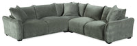 Reflect 3-Piece Chenille Fabric Sectional with Reversible Back Cushions - Green 