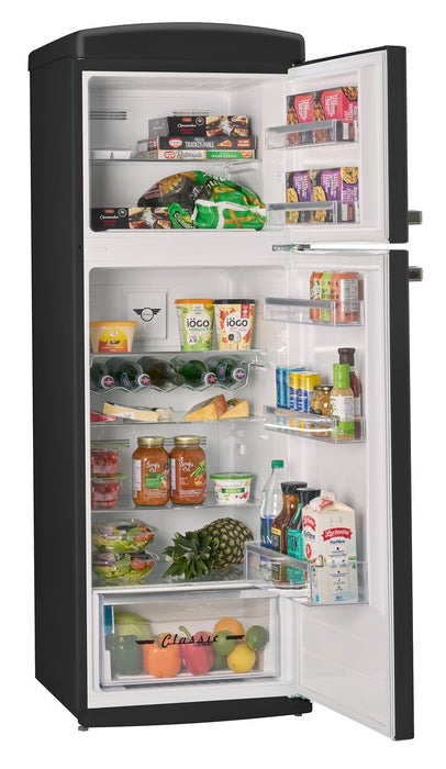Unique Classic Retro 24\" 11 Cu Ft. Top Freezer Refrigerator – Matte Black - UNQ-310L MB TM