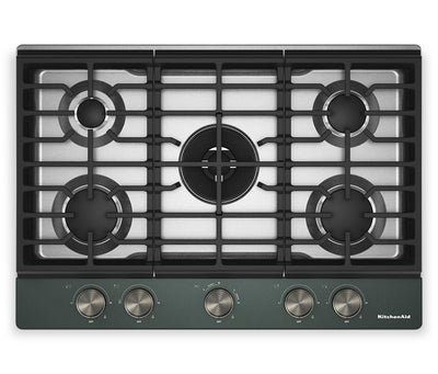 KitchenAid 30" Gas-on-Metal Cooktop with Integrated Wok Grates – Juniper - KCGK530SJP | Surface de cuisson KitchenAid de 30 po au gaz sur métal avec grilles pour wok intégrées – Juniper - KCGK530SJP