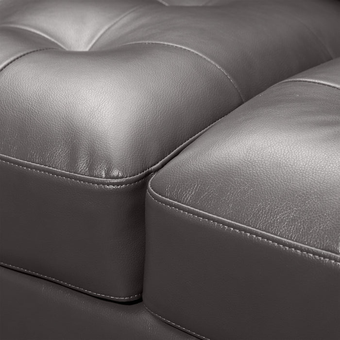 Erin 80.3\" Leather-Look Fabric Sofa with Tufted Seat Cushions - Grey