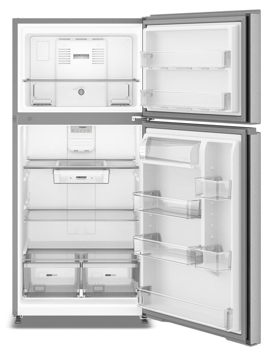 Whirlpool 29.5\" 19 Cu. Ft. Top Freezer Refrigerator – Fingerprint Resistant Stainless Steel - WRTX5419SZ 