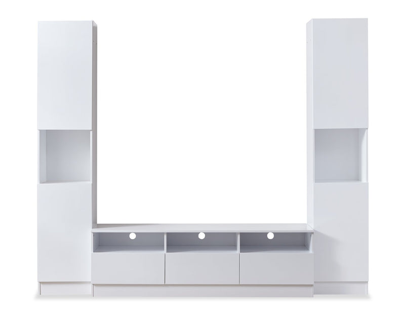 Celine 94.5\" 3 – Piece Entertainment Centre with Storage for TVs up to 58\" - White