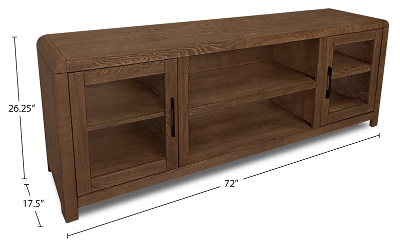 Garrison 72\" Modern TV Stand with Storage and Cable Management for TV’s up to 80\" – Dark Brown 