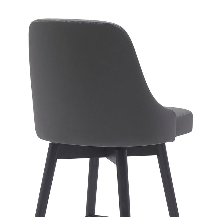 Nash Counter-Height Swivel Bar Stool - Dark Grey