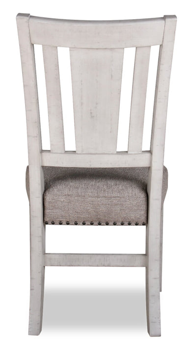 Willow Dining Chair with Cushion Fabric Seat & Nailhead Trim - Rustic White