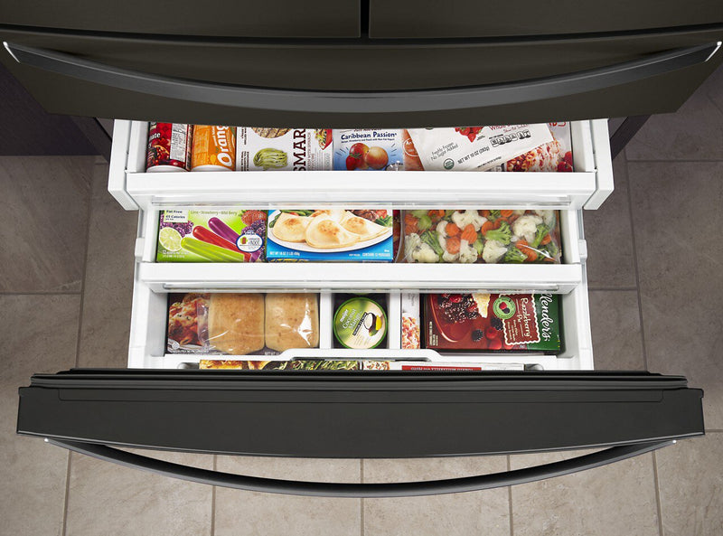 Whirlpool 36\" 26 Cu. Ft. French-Door Refrigerator - Black Stainless Finish - WRMF7736PV