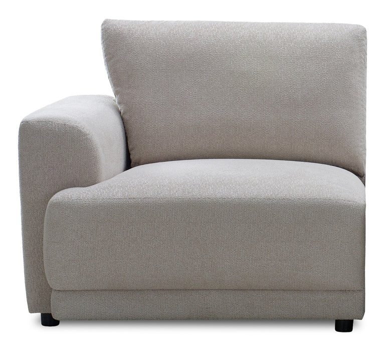 Voyage Modular Left-Facing Fabric Chair with Removable Back Cushions – Beige