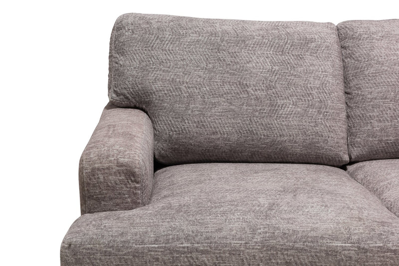 Made in Canada Luxe 3-Piece Right-Facing Fabric Sectional with Removable Cushions - Zaftig Dove Grey