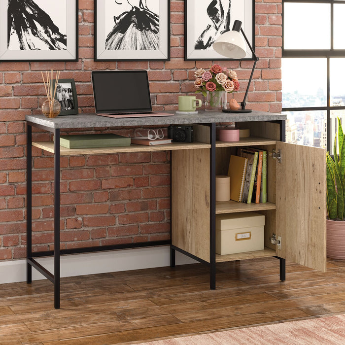 Bradley 45\" Pedestal Office Desk with Cabinet – Prime Oak 
