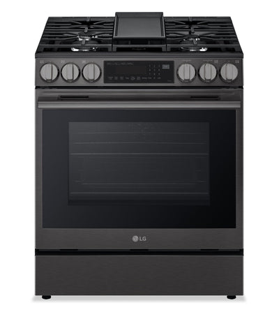 LG 6.3 Cu Ft. Smart Gas Slide-In Range with Air Fry – Black Stainless Steel - LSGL6335Z | Cuisinière intelligente à gaz encastrée LG de 6,3 pi3 avec friture à air – acier inoxydable noir - LSGL6335Z