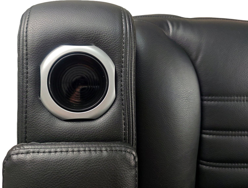 Zen 40\" Faux Leather Power Reclining Massage Chair with Power Headrest and Heated Seat - Black