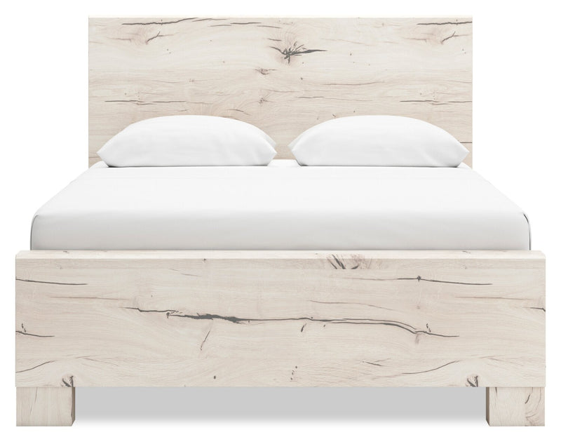 Derekson 5pc Bedroom Set with Side Storage Bed, Dresser & Mirror, Rustic White - Full Size
