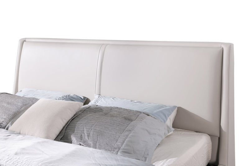 Nico Leather-Look Storage King Bed – Taupe