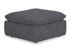 Farah 33.85\" Chenille Fabric Ottoman with Feather Down Cushion - Charcoal