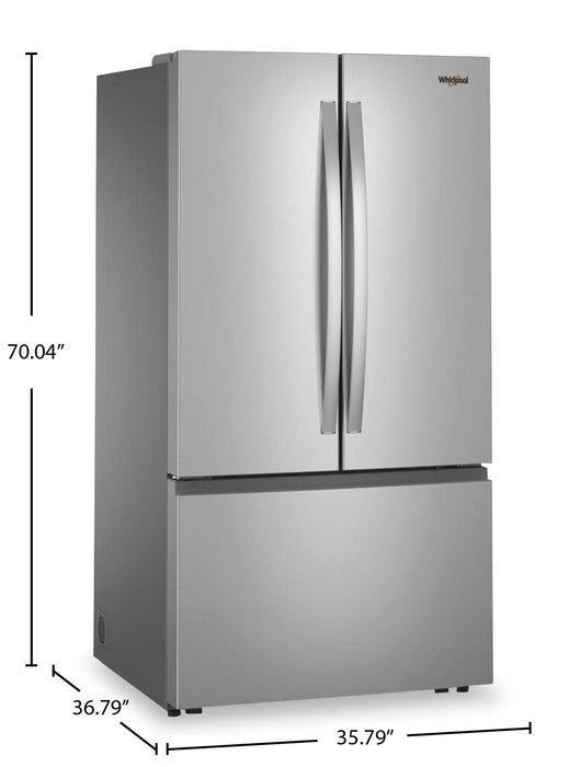 Whirlpool 36\" 31 Cu. Ft. French-Door Refrigerator with Ice Maker - Stainless Steel - WRFF3136SZ