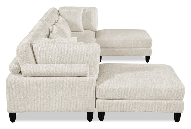 Lounge 6-Piece Chenille Modular Sectional – Beige 