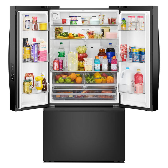 Whirlpool 36\" 31 Cu. Ft. French-Door Refrigerator with Ice Maker - Black - WRFF3136SB