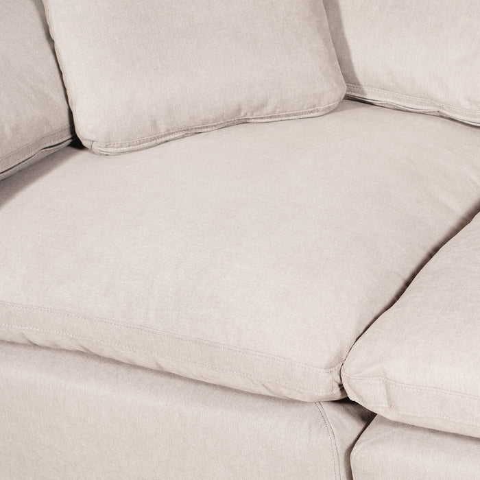 Eclipse Modular 8-Piece Linen-Look Fabric Sectional with Reversible Feather Down Cushions - Linen White