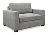 Dusk 52\" Linen-Look Fabric Sleeper Chair with Track Arms - Grey