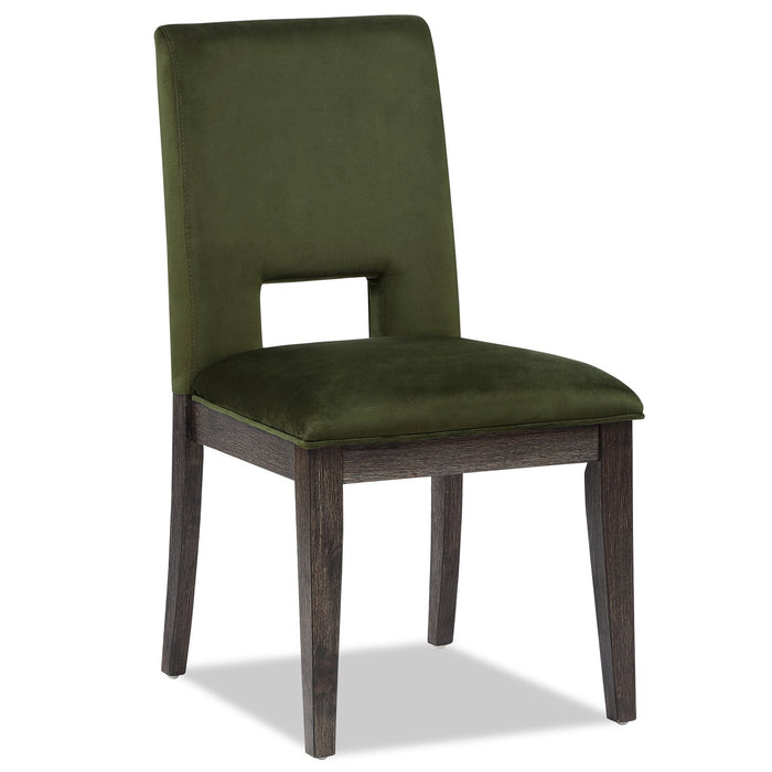 Zelda 5pc Dining Set with Table & 4 Chairs, 60\"W Round - Green & Espresso Brown