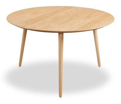 Viola 29.5" Modern Round Top Coffee Table – Natural Oak | Table à café moderne Viola de 29,5 po avec dessus rond - chêne naturel