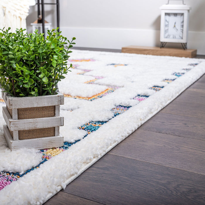 Ellis Multi-Colour Geometric Shag Area Rug - 7'11\" x 10'10\"