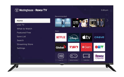 Westinghouse 43" QLED 4K UHD Smart Roku TV (WR43QC5500) – 2025 Model | Téléviseur intelligent QLED Westinghouse UHD 4K de 43 po avec Roku TV (WR43QC5500) - modèle 2025
