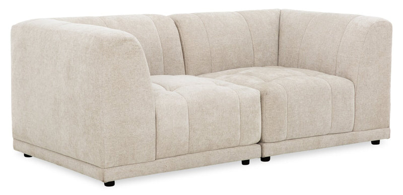 Oaklyn Modular 77\" Fabric Loveseat with Tufted Seat Cushions - Beige