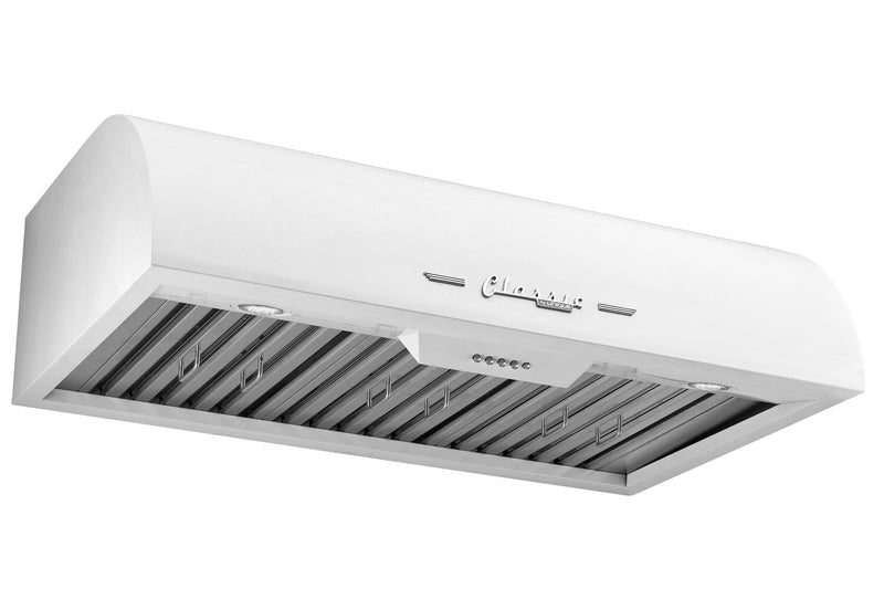 Classic Retro by Unique 36\" 700 CFM Under-Cabinet Range Hood - Marshmallow White - UGP-36CR RH W