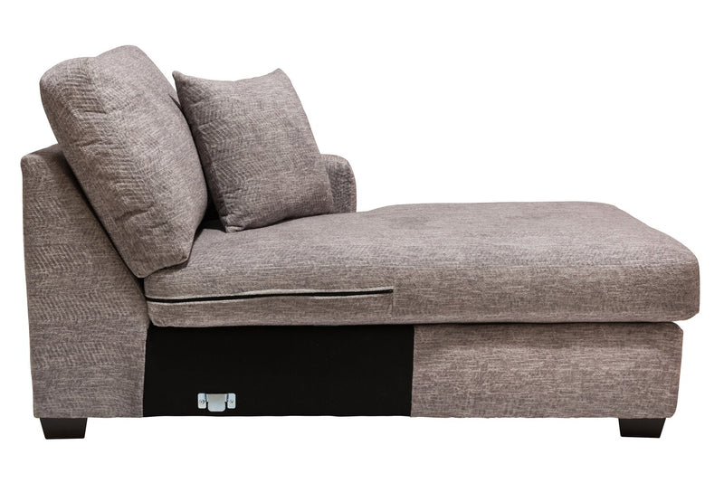 Made in Canada Luxe 3-Piece Right-Facing Fabric Sectional with Removable Cushions - Zaftig Dove Grey