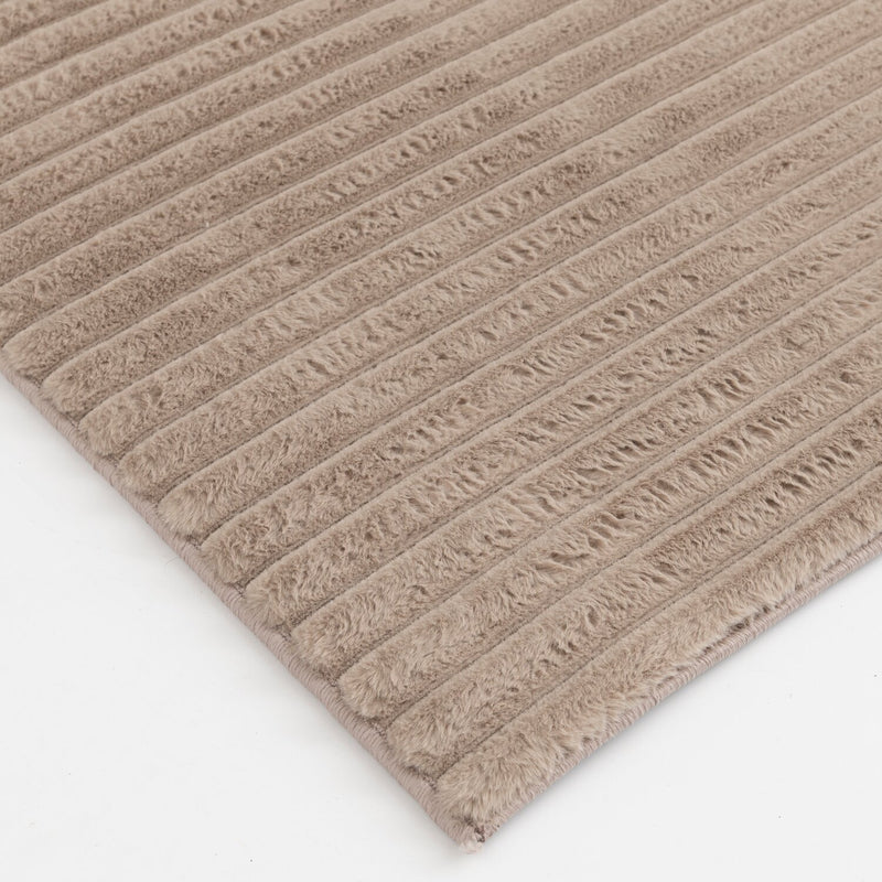 Channel Area Rug Dream Step Memory Foam Channel Taupe Faux Fur Area Rug - 5' x 7' - The ...