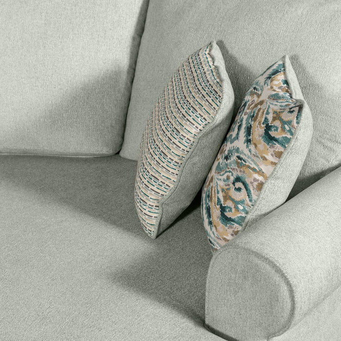 Scott Living Haven 3-Piece Right-Facing Chenille Fabric Cuddler Sleeper Sectional - Seafoam Blue