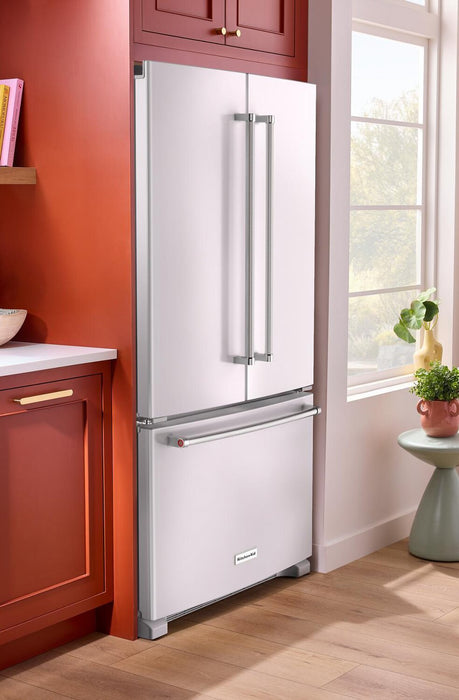 KitchenAid 36\" 20 Cu. Ft. Counter-Depth French-Door Refrigerator - White - KRFC136RWH