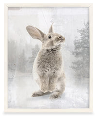 Baby Rabbit Framed Artwork with Linen Finish - 17