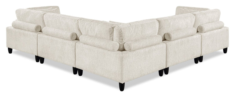 Lounge 5-Piece Chenille Modular Sectional – Beige 