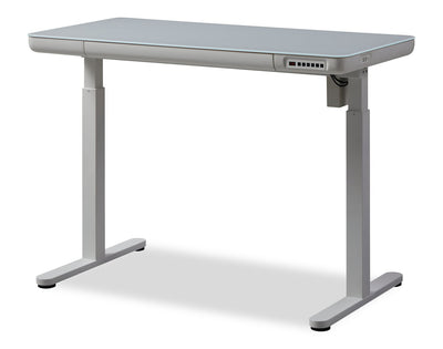 Metro 47.24” Height-Adjustable Office Desk with Storage and USB Ports - White | Bureau Metro de 47,24 po à hauteur réglable avec rangement et ports USB - blanc