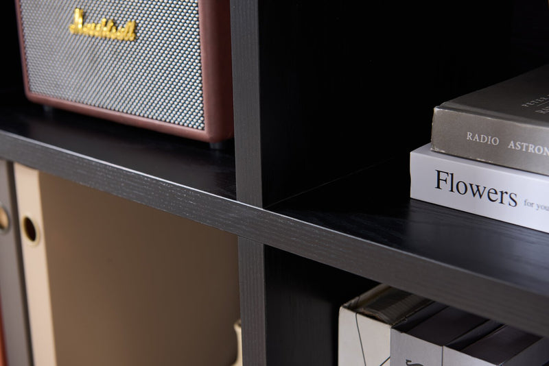 Oscar 36\" Contemporary Bookcase with File Drawer – Matte Black 